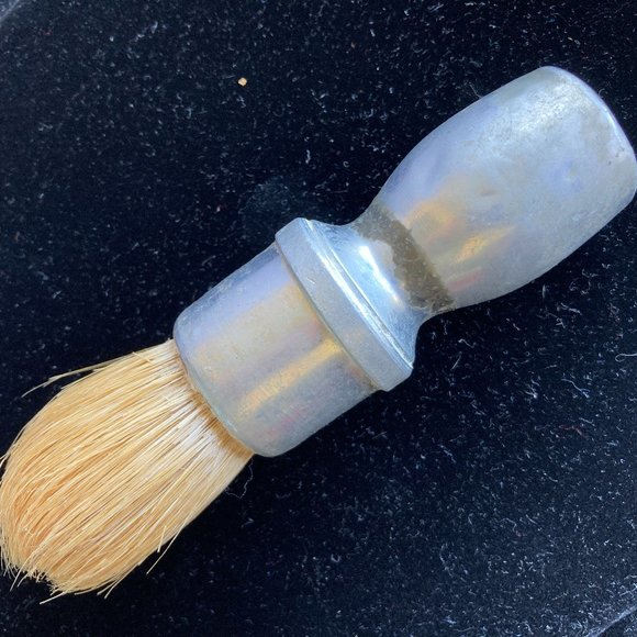 Antique Shaving Brush 1909 Natural Bristols Metal Men's Grooming Cream to Foam - Picture 3 of 4